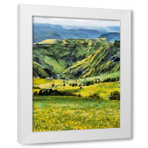 Mountain Valley I White Modern Wood Framed Art Print by Medeiros, Celito