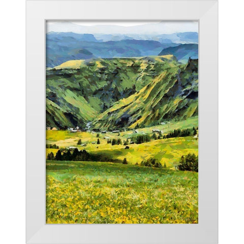 Mountain Valley I White Modern Wood Framed Art Print by Medeiros, Celito