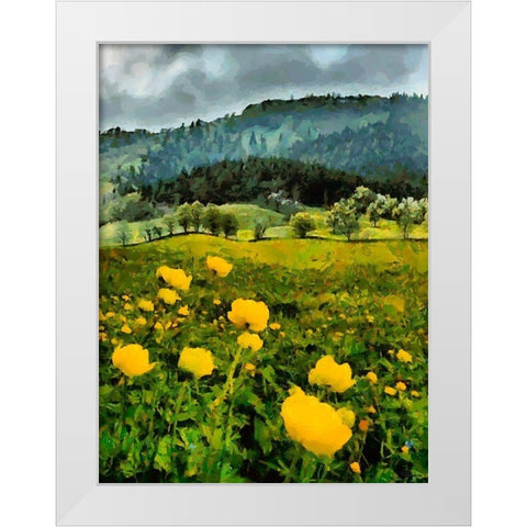 Mountain Valley II White Modern Wood Framed Art Print by Medeiros, Celito