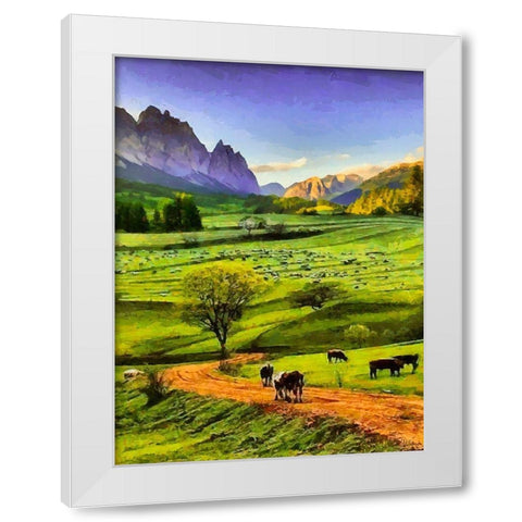 Mountain Valley III White Modern Wood Framed Art Print by Medeiros, Celito