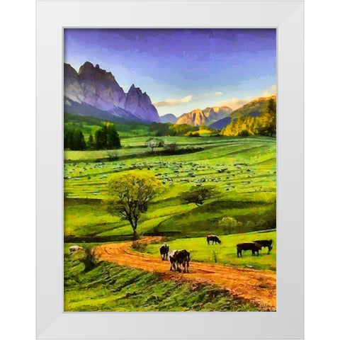 Mountain Valley III White Modern Wood Framed Art Print by Medeiros, Celito