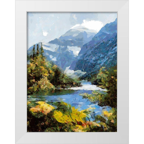 Wild River II White Modern Wood Framed Art Print by Medeiros, Celito
