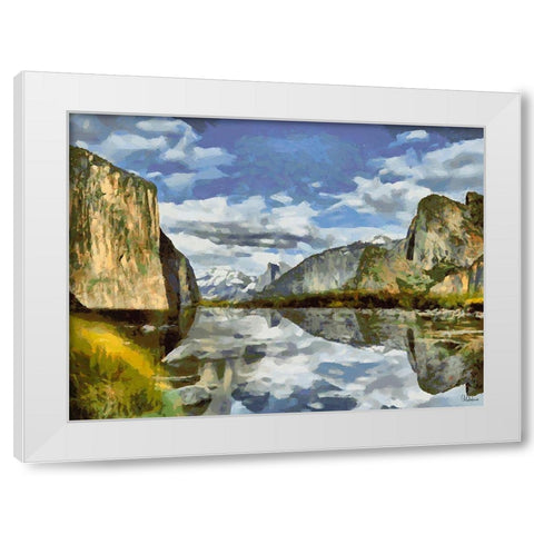 Yosemite NP3 White Modern Wood Framed Art Print by Medeiros, Celito