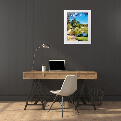 Village in Brazil White Modern Wood Framed Art Print by Medeiros, Celito
