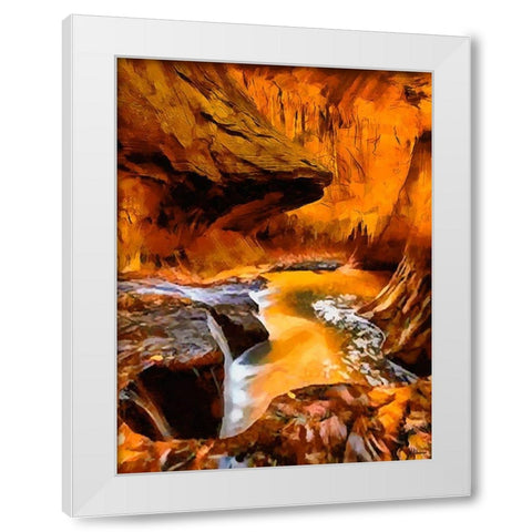 Yellow Laguna White Modern Wood Framed Art Print by Medeiros, Celito