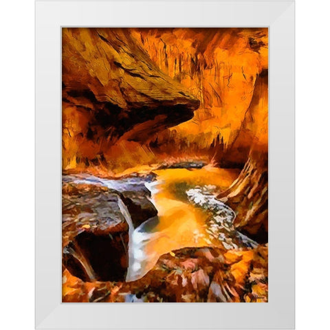 Yellow Laguna White Modern Wood Framed Art Print by Medeiros, Celito