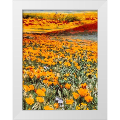 Yellow Meadow VIII White Modern Wood Framed Art Print by Medeiros, Celito