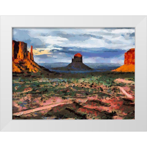 Monument Valley NP 3 White Modern Wood Framed Art Print by Medeiros, Celito