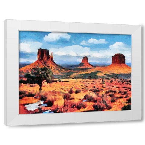 Monument Valley NP 4 White Modern Wood Framed Art Print by Medeiros, Celito