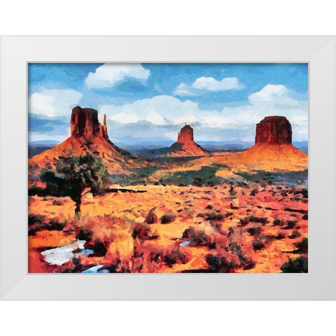 Monument Valley NP 4 White Modern Wood Framed Art Print by Medeiros, Celito