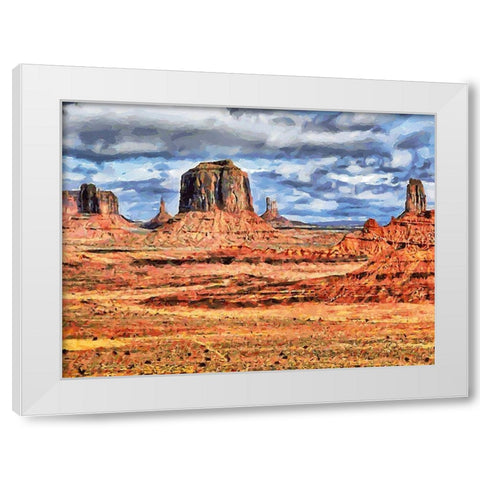 Monument Valley NP 5 White Modern Wood Framed Art Print by Medeiros, Celito