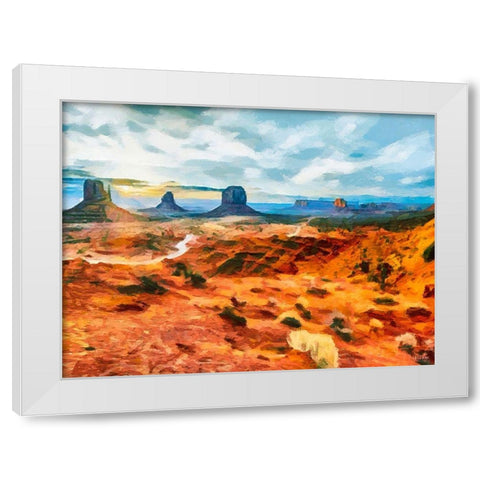 Monument Valley NP 6 White Modern Wood Framed Art Print by Medeiros, Celito