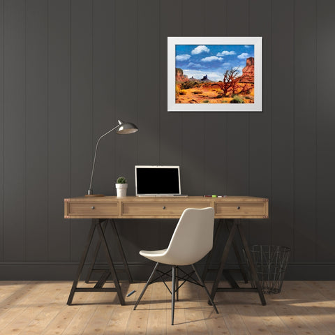 Monument Valley NP 7 White Modern Wood Framed Art Print by Medeiros, Celito