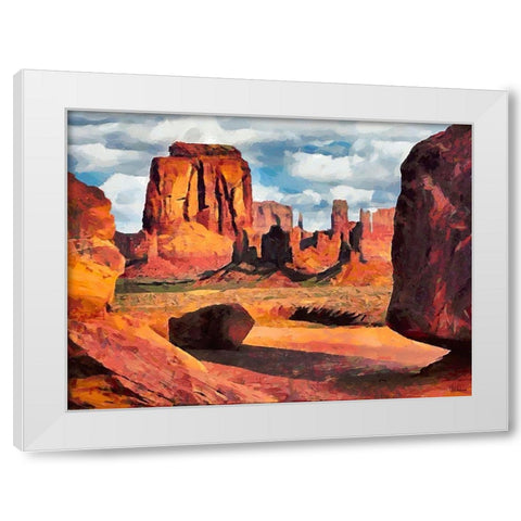 Monument Valley NP 9 White Modern Wood Framed Art Print by Medeiros, Celito