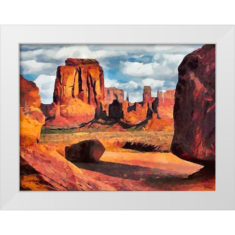 Monument Valley NP 9 White Modern Wood Framed Art Print by Medeiros, Celito