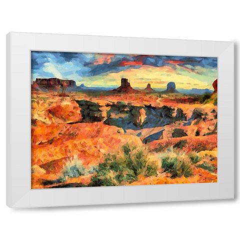 Monument Valley NP 10 White Modern Wood Framed Art Print by Medeiros, Celito