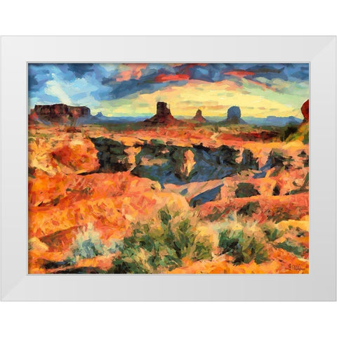 Monument Valley NP 10 White Modern Wood Framed Art Print by Medeiros, Celito