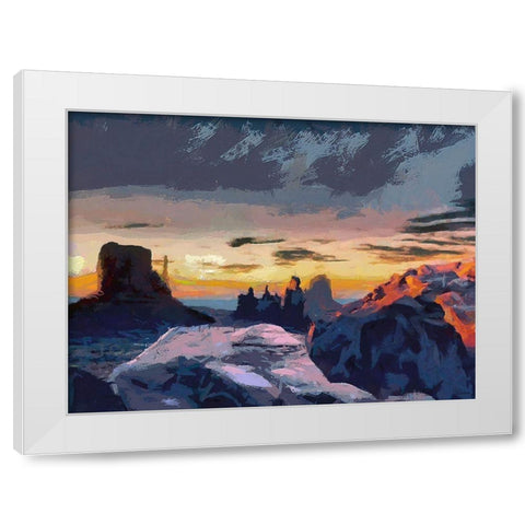 Monument Valley NP 12 White Modern Wood Framed Art Print by Medeiros, Celito