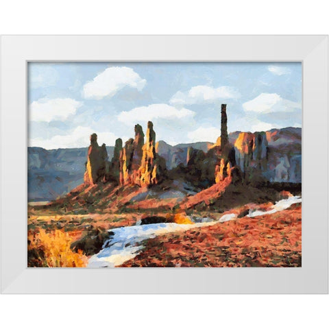 Monument Valley NP 13 White Modern Wood Framed Art Print by Medeiros, Celito