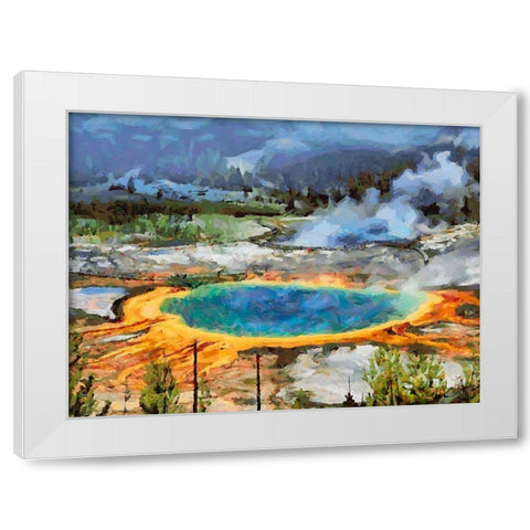 Great Yellowstone NP 6 White Modern Wood Framed Art Print by Medeiros, Celito