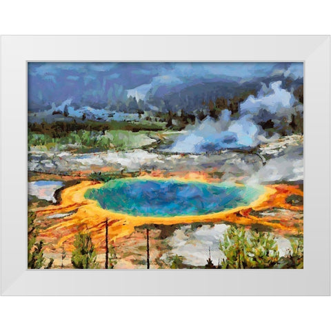 Great Yellowstone NP 6 White Modern Wood Framed Art Print by Medeiros, Celito