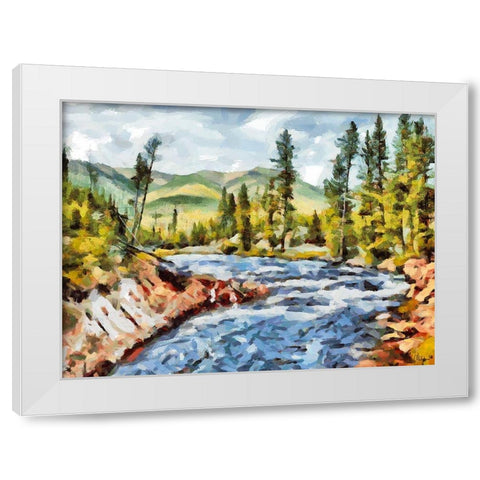 Great Yellowstone NP 10 White Modern Wood Framed Art Print by Medeiros, Celito