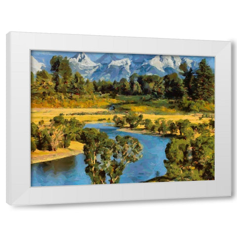 Great Yellowstone NP 12 White Modern Wood Framed Art Print by Medeiros, Celito