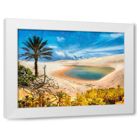 Arabic Landscape III White Modern Wood Framed Art Print by Medeiros, Celito
