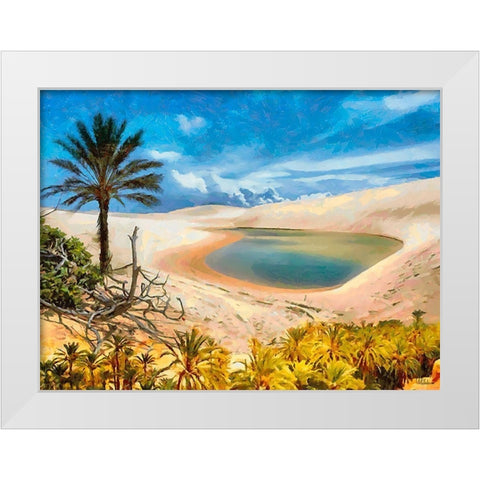 Arabic Landscape III White Modern Wood Framed Art Print by Medeiros, Celito