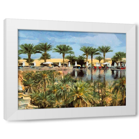 Arabic Landscape IV White Modern Wood Framed Art Print by Medeiros, Celito