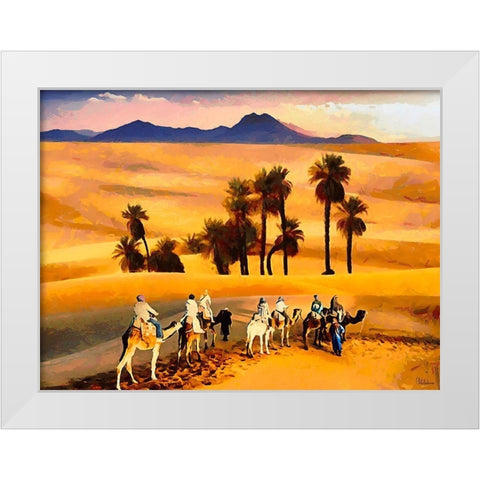 Arabic Landscape IX White Modern Wood Framed Art Print by Medeiros, Celito