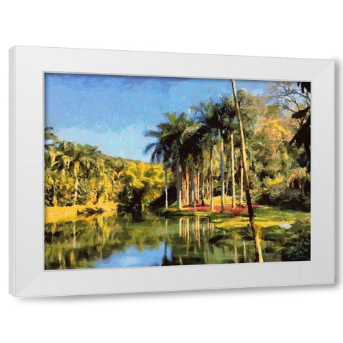 Lake in Tropical Garden XI White Modern Wood Framed Art Print by Medeiros, Celito