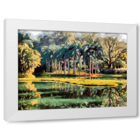 Lake in Tropical Garden XII White Modern Wood Framed Art Print by Medeiros, Celito