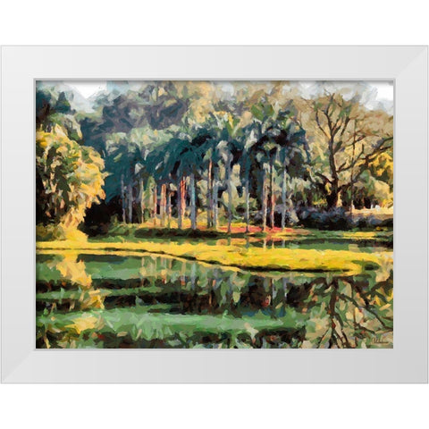 Lake in Tropical Garden XII White Modern Wood Framed Art Print by Medeiros, Celito