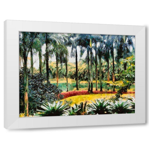 Lake in Tropical Garden XV White Modern Wood Framed Art Print by Medeiros, Celito