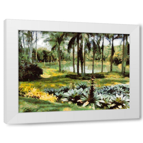 Lake in Tropical Garden XVII White Modern Wood Framed Art Print by Medeiros, Celito