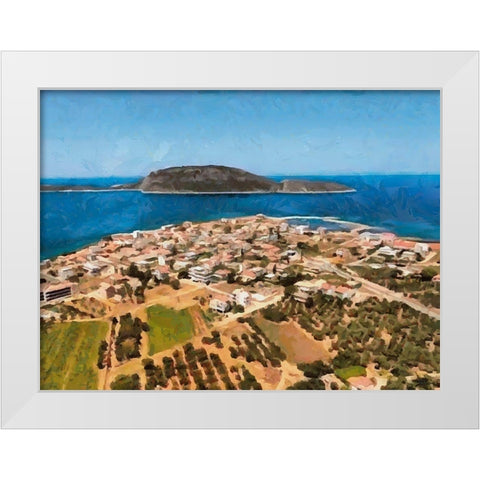 Blue Sea II White Modern Wood Framed Art Print by Medeiros, Celito