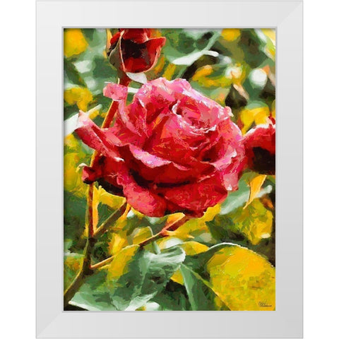One Red Rose White Modern Wood Framed Art Print by Medeiros, Celito