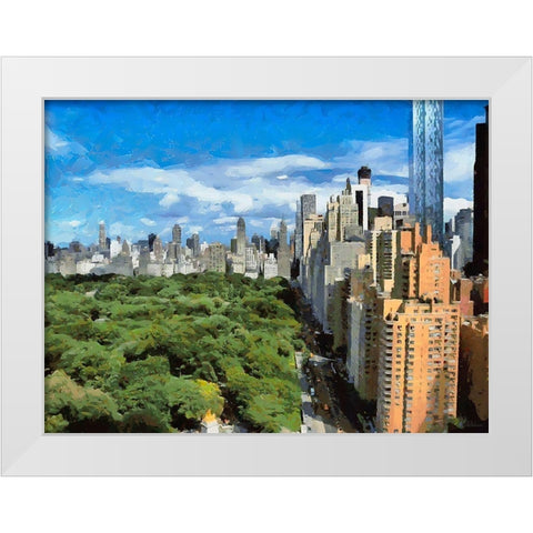 View to the Central Park II White Modern Wood Framed Art Print by Medeiros, Celito