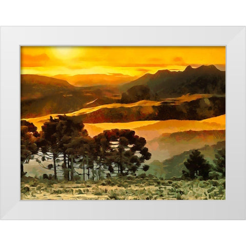 Rocky Mountains II White Modern Wood Framed Art Print by Medeiros, Celito