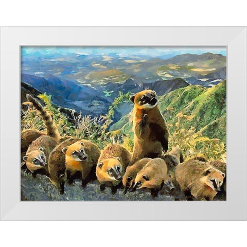 Meeting White Modern Wood Framed Art Print by Medeiros, Celito