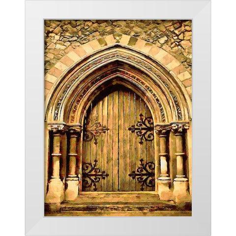 Door Collection XVI White Modern Wood Framed Art Print by Medeiros, Celito