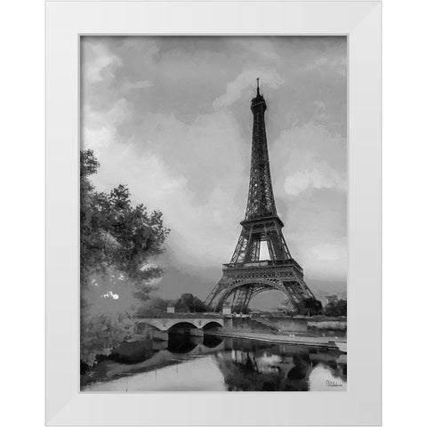 Eiffel Tower by Sunset I White Modern Wood Framed Art Print by Medeiros, Celito