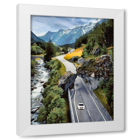 Scenic route with Rocks White Modern Wood Framed Art Print by Medeiros, Celito