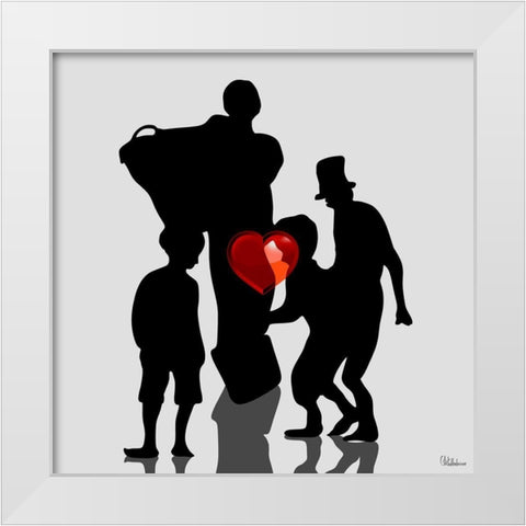 Heart Variation I White Modern Wood Framed Art Print by Medeiros, Celito