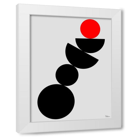 Black, white and Red II White Modern Wood Framed Art Print by Medeiros, Celito