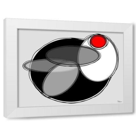 Black, white and Red IV White Modern Wood Framed Art Print by Medeiros, Celito