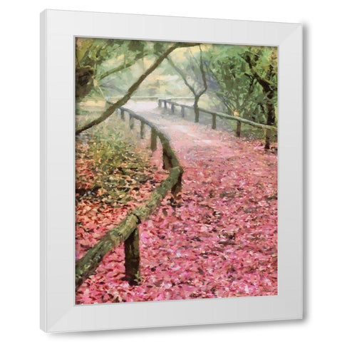 Pink Road White Modern Wood Framed Art Print by Medeiros, Celito