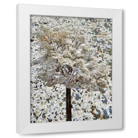 White blooming Tree White Modern Wood Framed Art Print by Medeiros, Celito