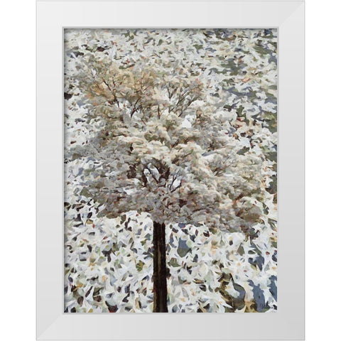 White blooming Tree White Modern Wood Framed Art Print by Medeiros, Celito